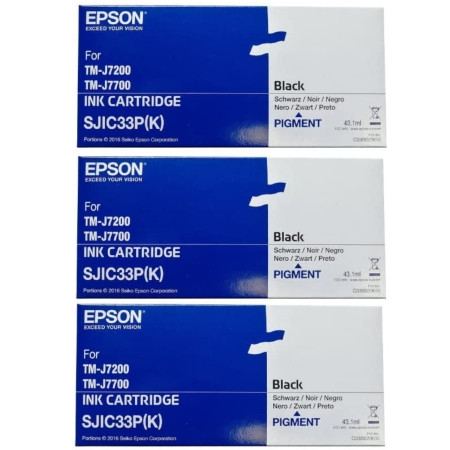 EPSON Encre N SJIC33P, Noir, Lot de 3